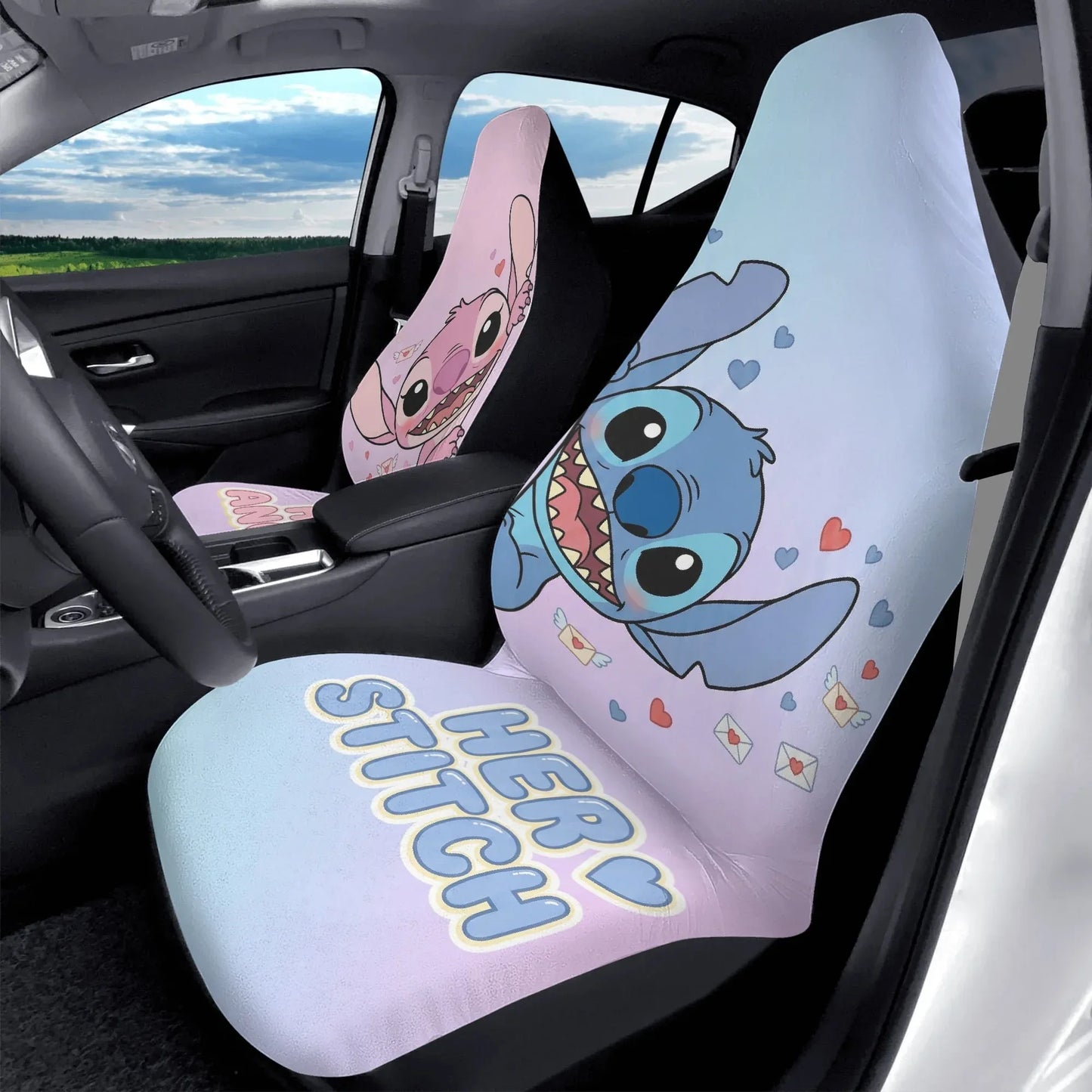 Cute Lilo & Stitch Couple Car Seat Covers – Car Accessories - PersonalizedFury