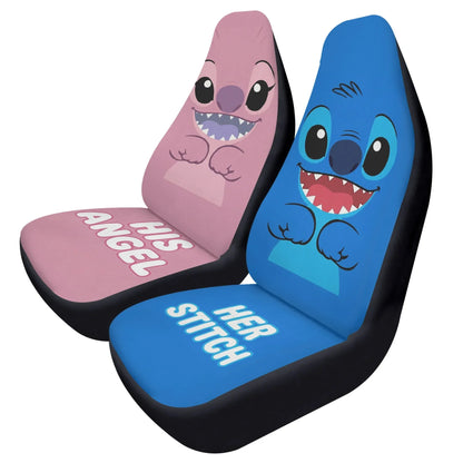 Lilo & Stitch Couple Car Seat Covers – Romantic Car Accessories for Couples - PersonalizedFury
