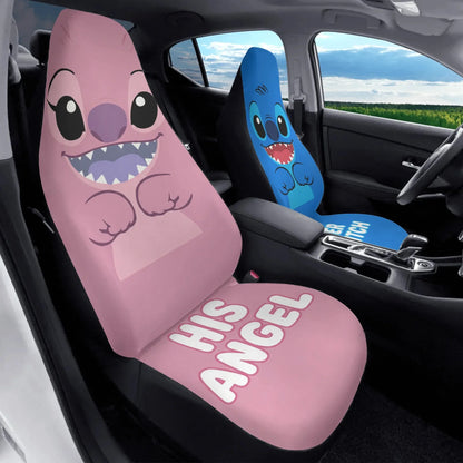 Lilo & Stitch Couple Car Seat Covers – Romantic Car Accessories for Couples - PersonalizedFury