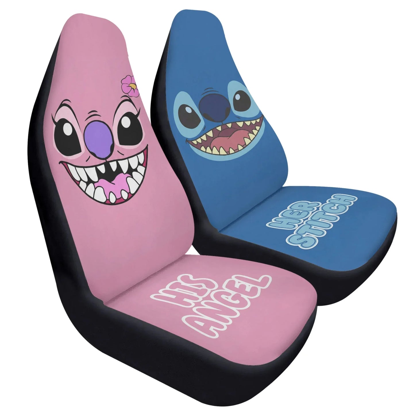Cute Lilo & Stitch Love Couple Car Seat Covers – Car Accessories for Couples - PersonalizedFury