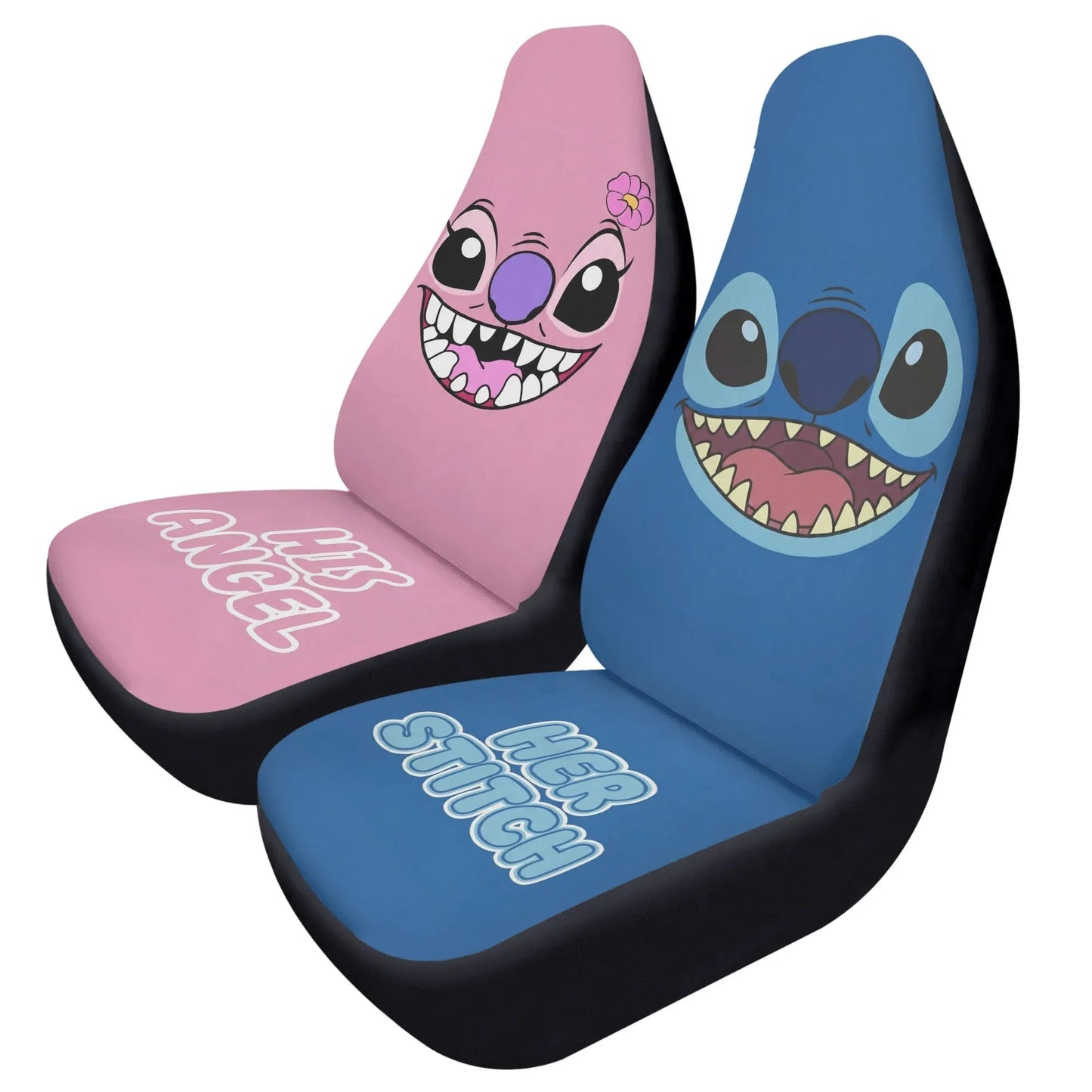 Cute Lilo & Stitch Love Couple Car Seat Covers – Car Accessories for Couples - PersonalizedFury