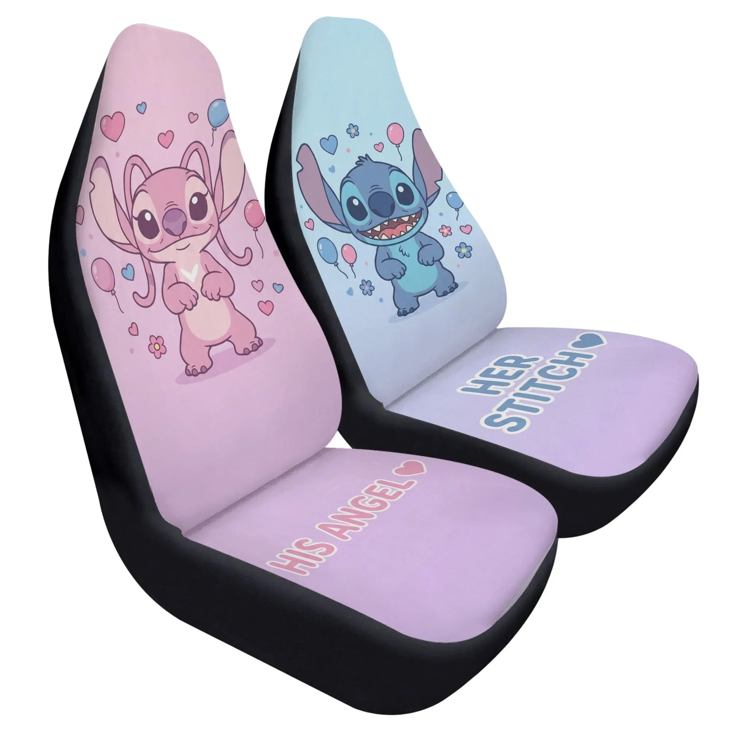 Lilo & Stitch Couple Car Seat Covers – Valentine Car Accessories for Couples - PersonalizedFury
