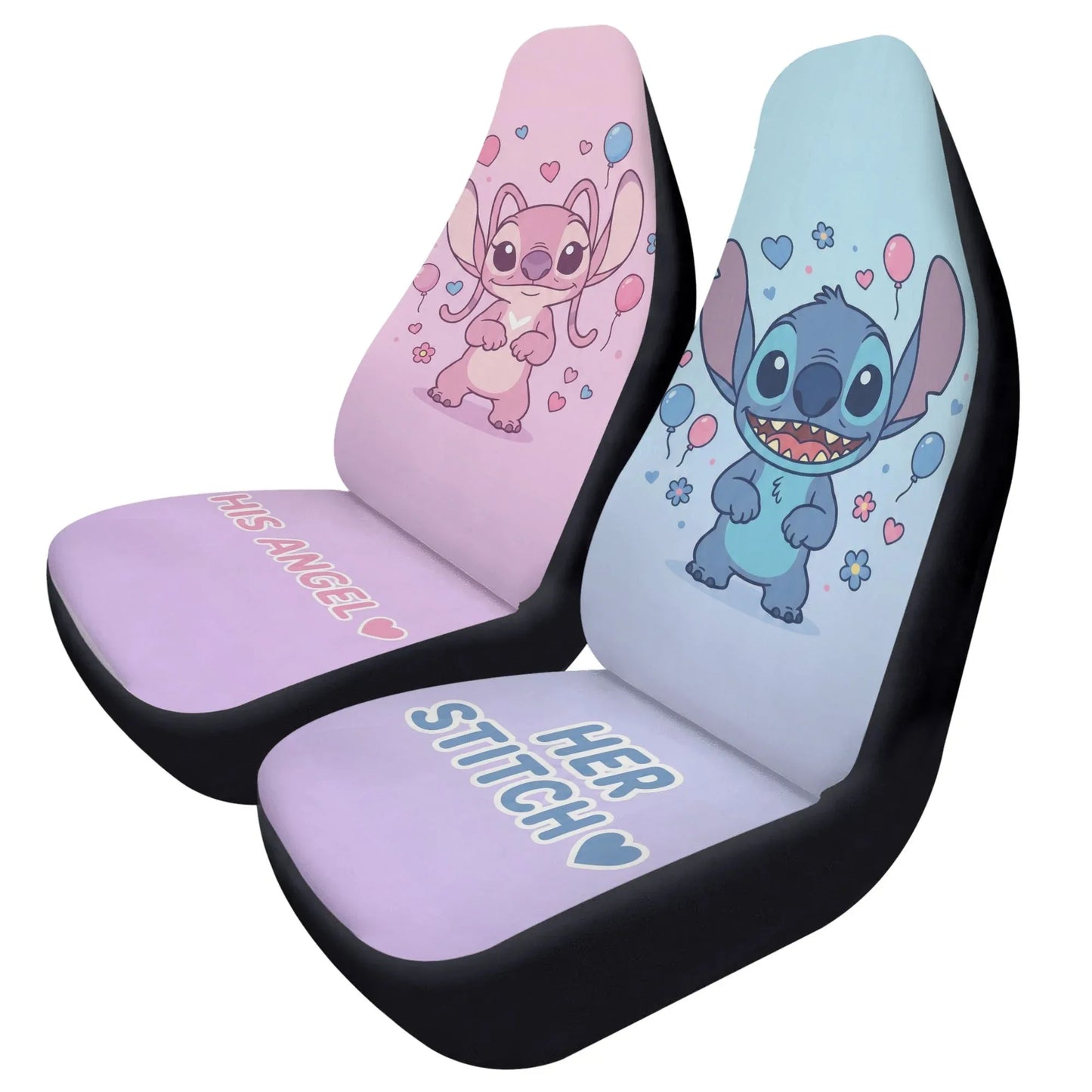 Lilo & Stitch Couple Car Seat Covers – Valentine Car Accessories for Couples - PersonalizedFury