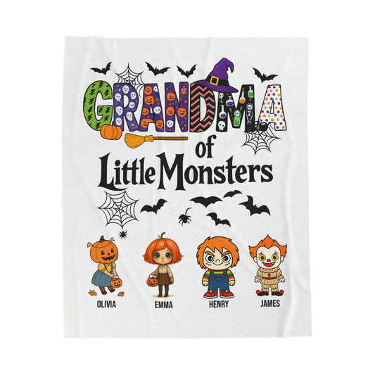 Grandma Halloween Blanket - Personalized Gift For Grandma - PersonalizedFury