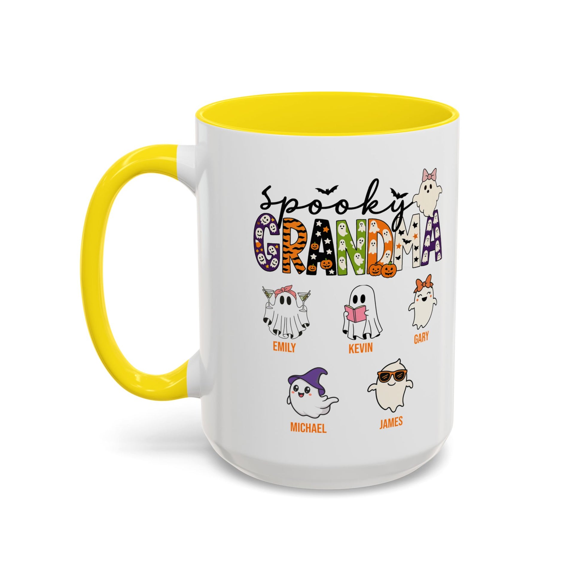 Spooky Grandma Accent Mug – Personalized Halloween Gift with Grandkids’ Names - PersonalizedFury