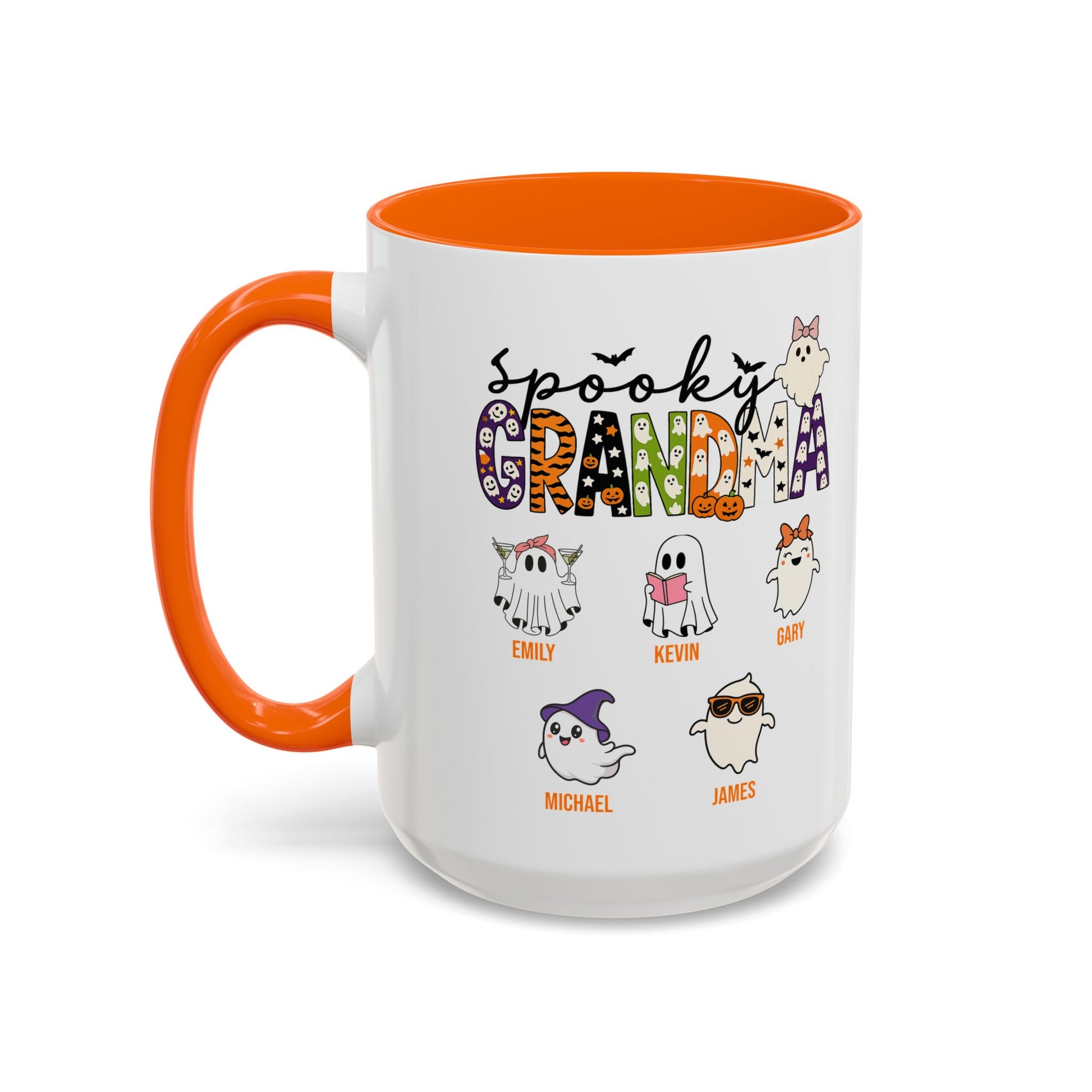 Spooky Grandma Accent Mug – Personalized Halloween Gift with Grandkids’ Names - PersonalizedFury