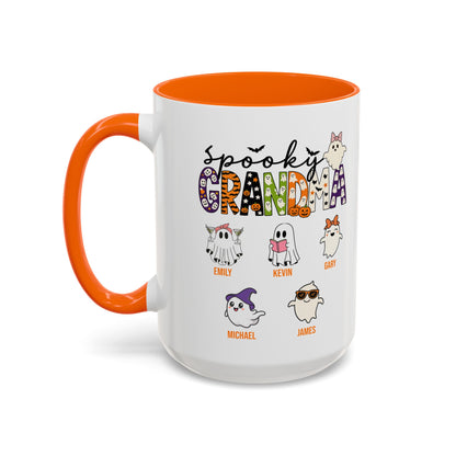 Spooky Grandma Accent Mug – Personalized Halloween Gift with Grandkids’ Names - PersonalizedFury