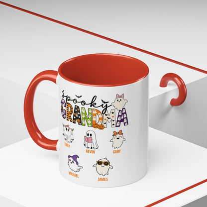 Spooky Grandma Accent Mug – Personalized Halloween Gift with Grandkids’ Names - PersonalizedFury