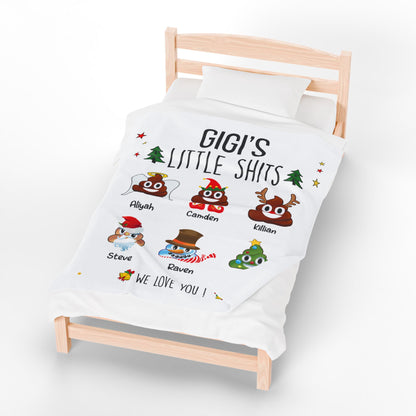 Personalized Gift For Gigi - Christmas Blanket with Grandkids names - PersonalizedFury