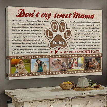 Dog Memorial Canvas – Personalized Gift for Mom Who Lost a Pet - PersonalizedFury