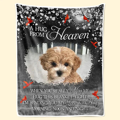 A Hug From Heaven Blanket – Cardinal Dog Memorial Gift - PersonalizedFury