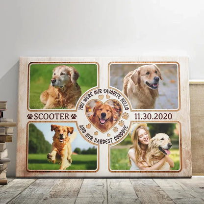 Hardest Goodbye, Forever in Our Hearts – Dog Memorial Canvas - PersonalizedFury