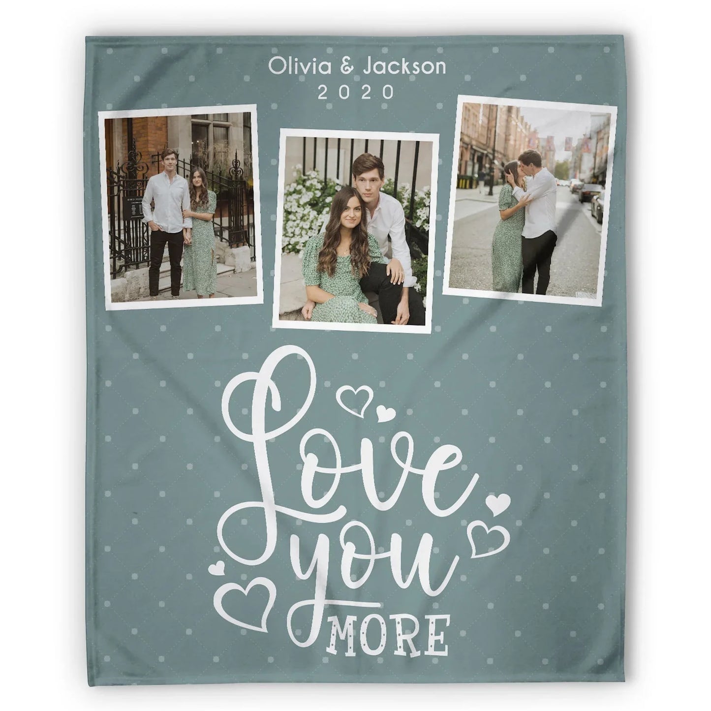 Love You More - Personalized Anniversary or Valentine's Day gift for Husband or Wife - Custom Blanket