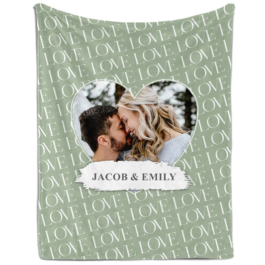 Love - Personalized Anniversary or Valentine's Day gift for Husband or Wife - Custom Blanket