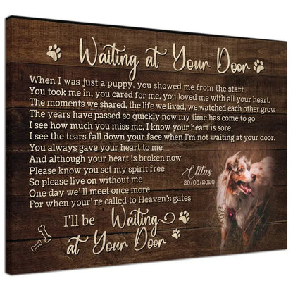 I’ll Be Waiting – Custom Pet Loss Canvas With Photo & Poem - PersonalizedFury
