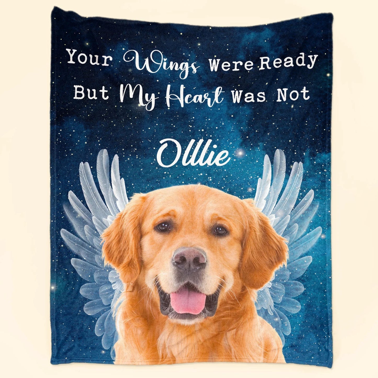 Dog Memorial Blanket – Your Wings Were Ready, My Heart Was Not - PersonalizedFury