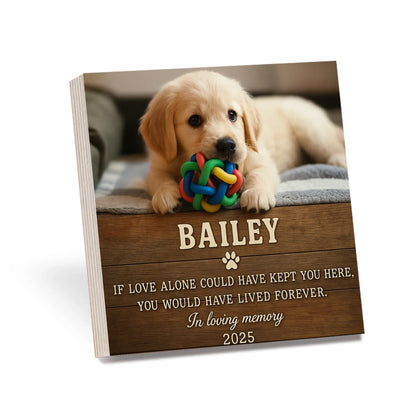 Pet Memorial Gift – Custom Wooden Photo Block with Pet’s Photo & Quote