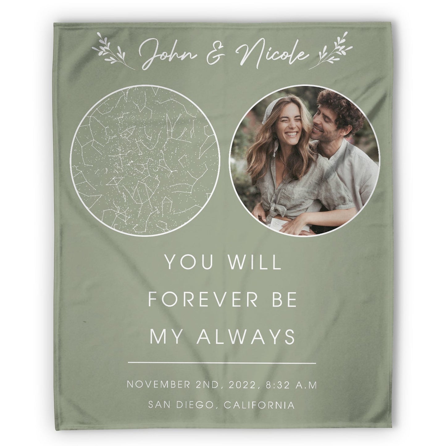 When The Stars Aligned - Personalized Anniversary or Valentine's Day gift for Husband or Wife - Custom Blanket