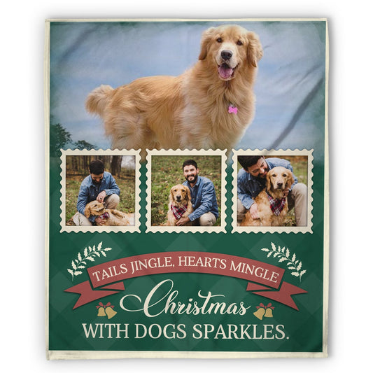 You Left Paw Prints On My Heart - Personalized Christmas gift For Dog Lovers - Custom Blanket