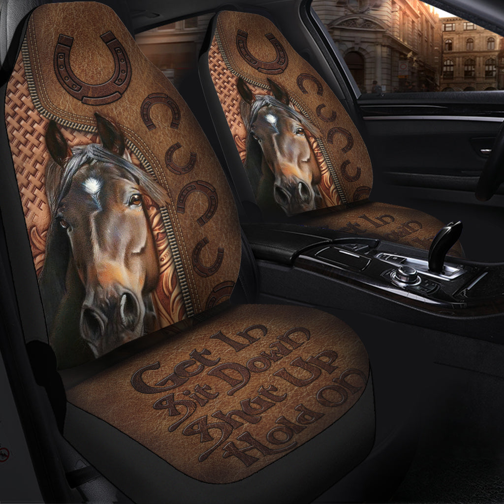 Fashion Get In Sit Down Shut Up Hold On Horse Car Seat Covers