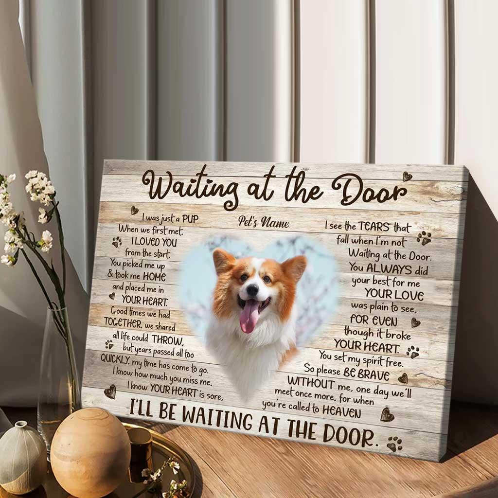 Dog Memorial Gift - Personalized Canvas "Waiting At The Door" - PersonalizedFury