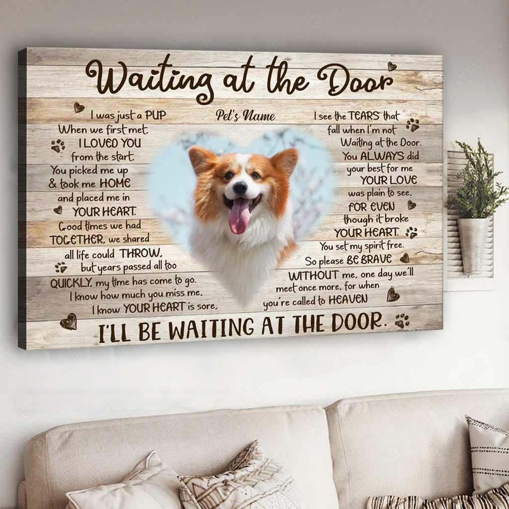 Dog Memorial Gift - Personalized Canvas "Waiting At The Door" - PersonalizedFury