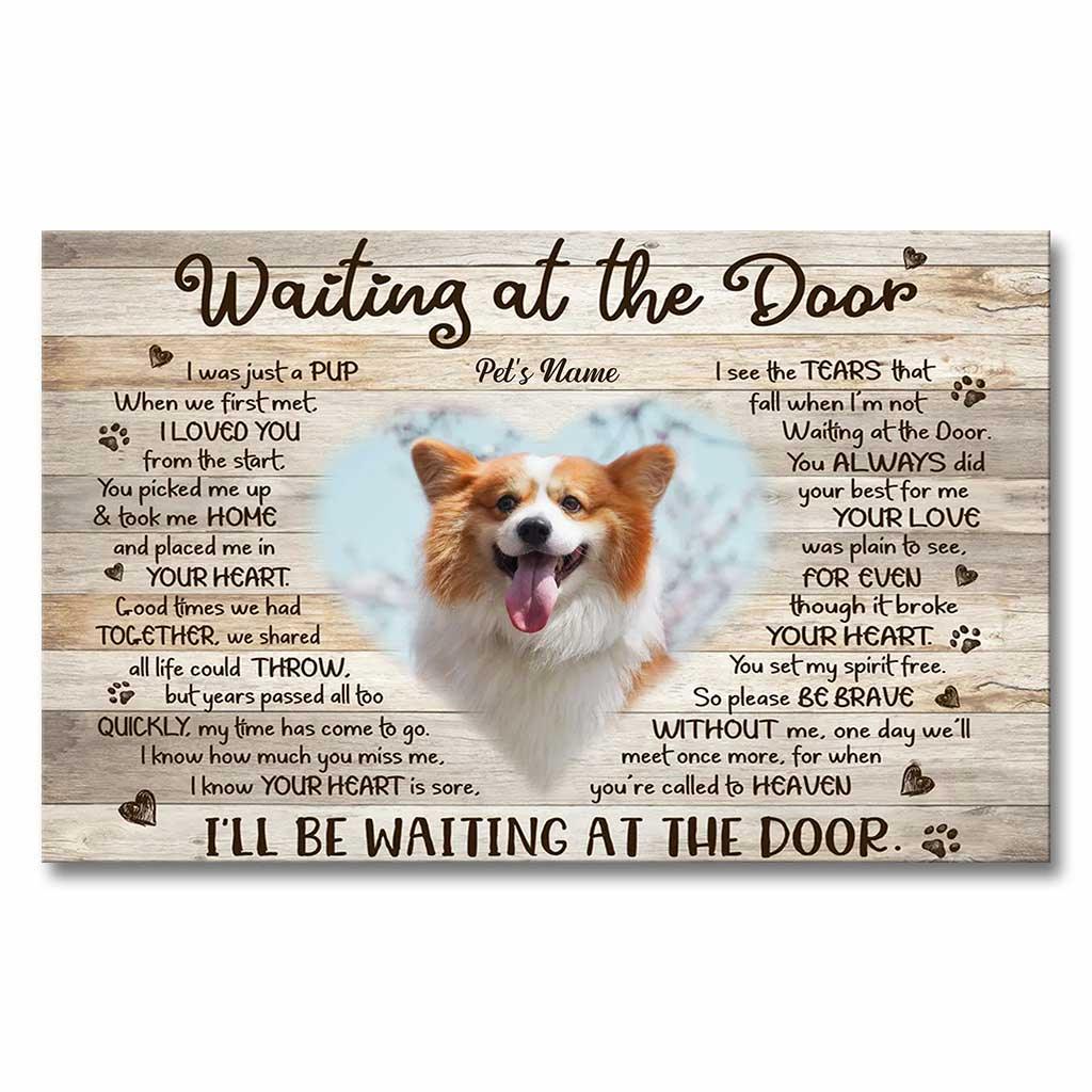 Dog Memorial Gift - Personalized Canvas "Waiting At The Door" - PersonalizedFury