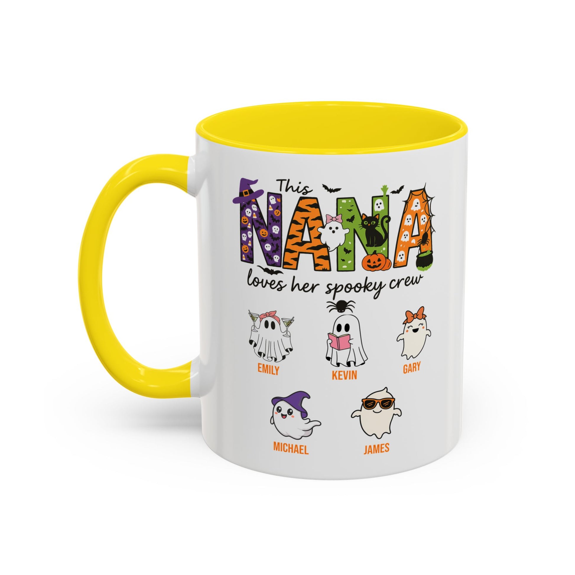 Nana Loves Her Spooky Crew Accent Mug – Personalized Halloween Gift - PersonalizedFury