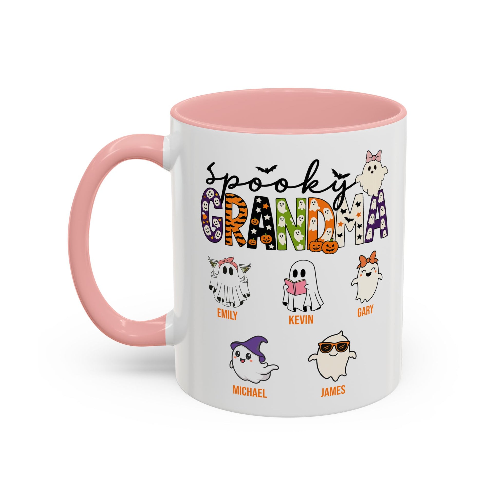 Spooky Grandma Accent Mug – Personalized Halloween Gift with Grandkids’ Names - PersonalizedFury