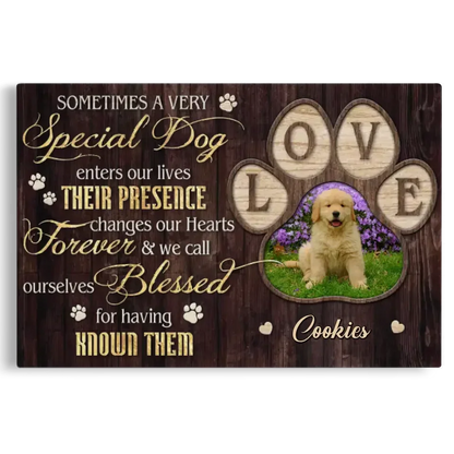 “Sometimes a Special Dog” Personalized Pet Memorial Canvas - PersonalizedFury