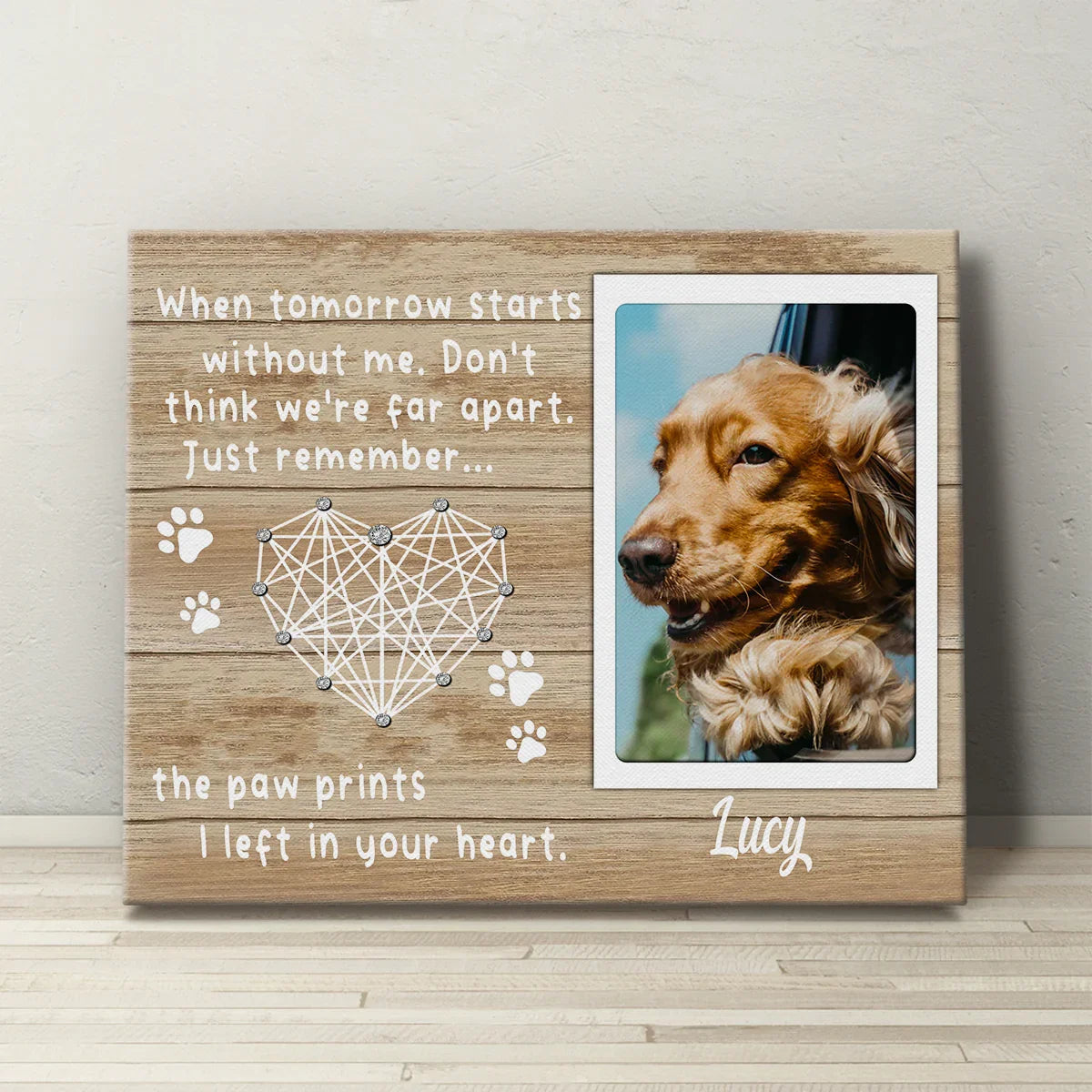 Dog Loss Gift – Personalized Pet Memorial Canvas, Custom Photo & Name