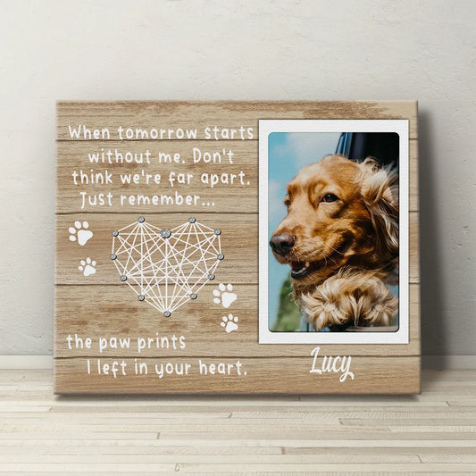 Dog Loss Gift – Personalized Pet Memorial Canvas, Custom Photo & Name