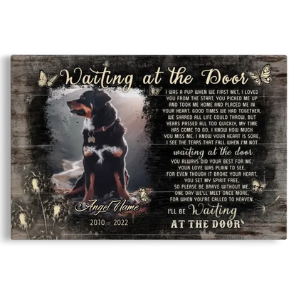 Waiting at the Door – Custom Dog Memorial Canvas for Rottweilers - PersonalizedFury