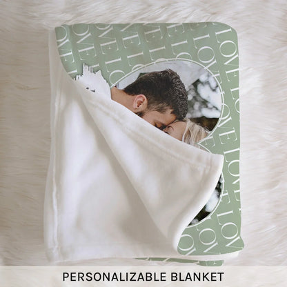 Love - Personalized Anniversary or Valentine's Day gift for Husband or Wife - Custom Blanket