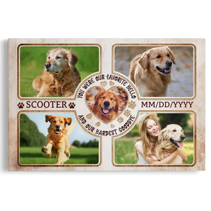 Hardest Goodbye, Forever in Our Hearts – Dog Memorial Canvas - PersonalizedFury