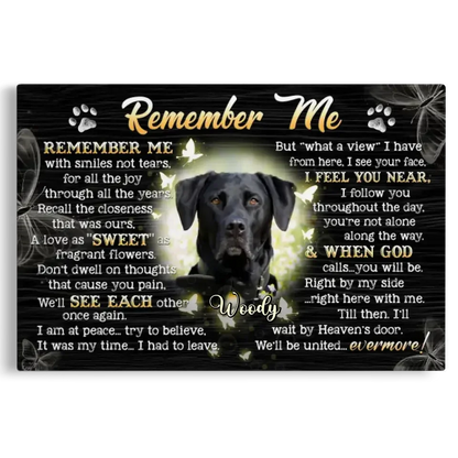Pet Loss Gift – Custom Canvas with “Remember Me” Poem - PersonalizedFury