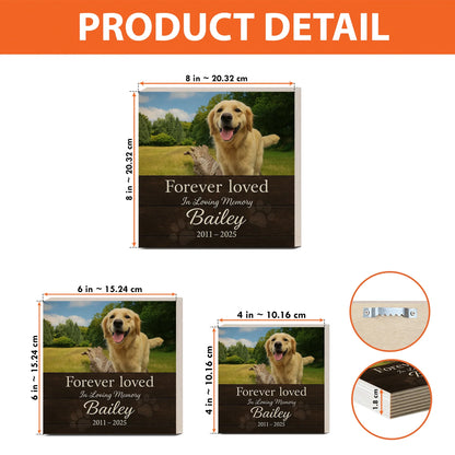 Pet Memorial Gift – Custom Wooden Photo Block with Pet’s Photo & Name