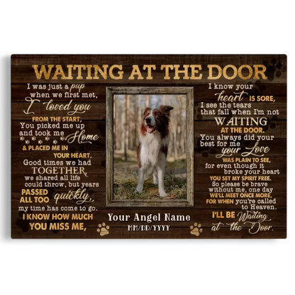 Waiting at the Door – Custom Pet Memorial Canvas with Photo - PersonalizedFury
