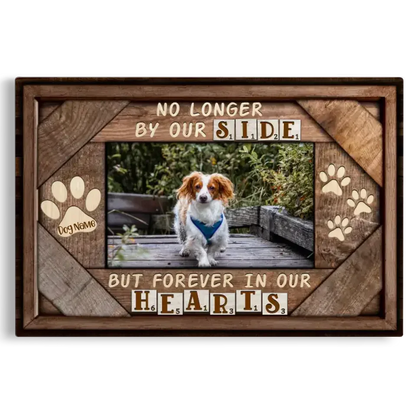 No Longer By Our Side – Custom Pet Memorial Photo Canvas - PersonalizedFury