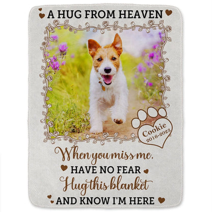 A Hug From Heaven Dog Blanket – Custom Corgi Memorial Gift