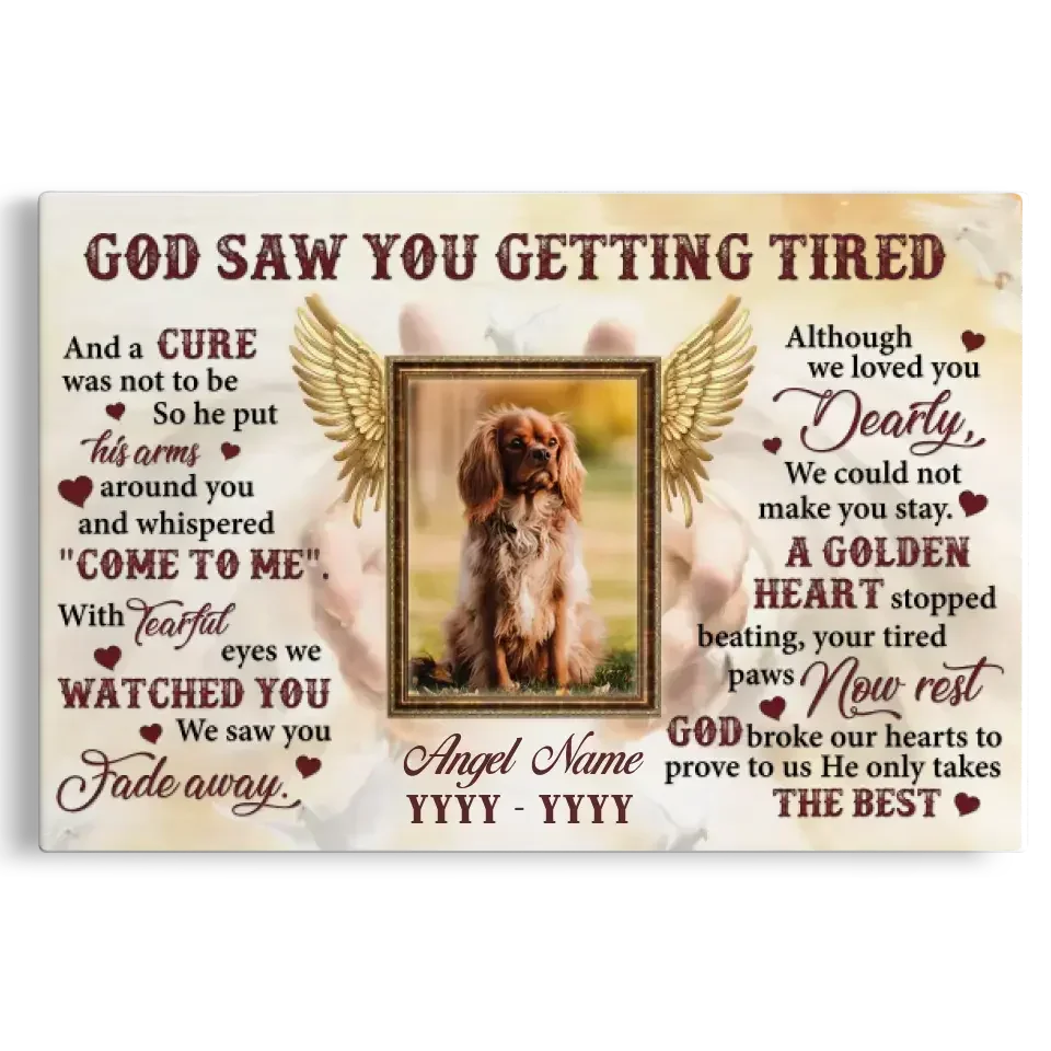 Dog Memorial Gift – Custom Photo Canvas for Pet Loss - PersonalizedFury