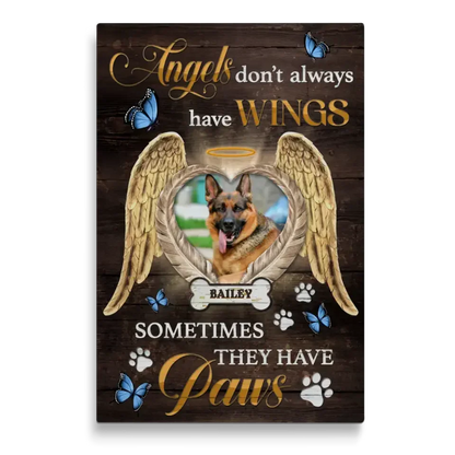 Custom Dog Memorial Gift– Angels Don’t Always Have Wings Canvas - PersonalizedFury