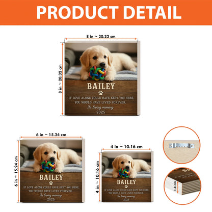 Pet Memorial Gift – Custom Wooden Photo Block with Pet’s Photo & Quote