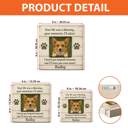 Personalized Wooden Photo Block – Pet Memorial Frame with Dog Picture