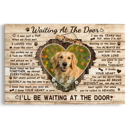 Custom Pet Memorial Canvas - Waiting At The Door Dog Loss Gift - PersonalizedFury