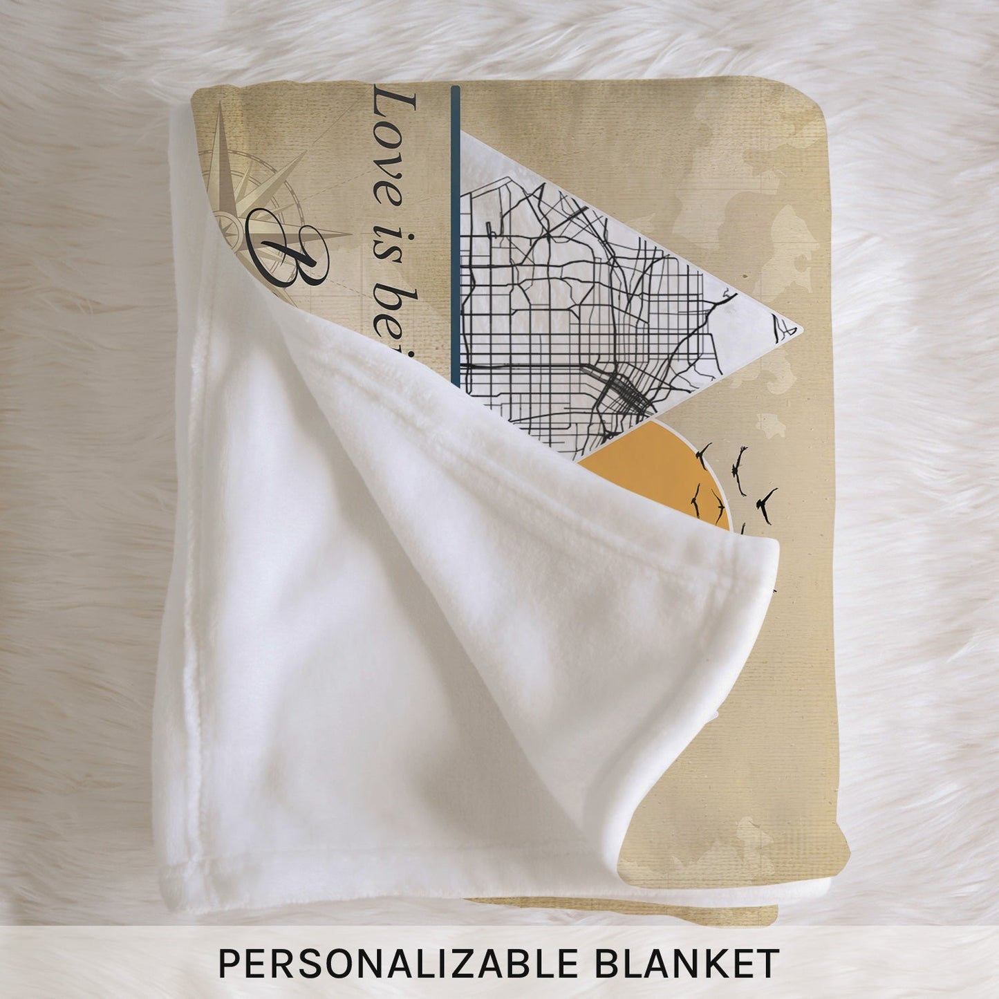 Travel Memories - Personalized Anniversary or Valentine's Day gift for Husband or Wife - Custom Blanket
