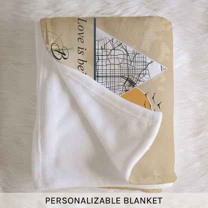 Travel Memories - Personalized Anniversary or Valentine's Day gift for Husband or Wife - Custom Blanket