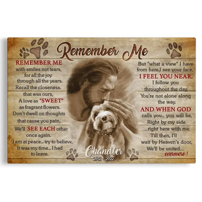 Pet Memorial Canvas – Remember Me Poem | Dog Loss Gift - PersonalizedFury
