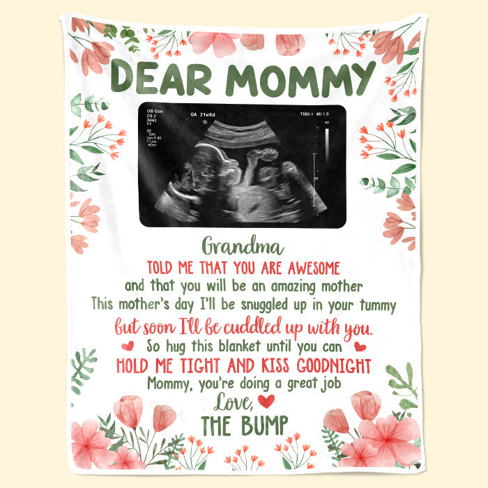 Soon I’ll Be Cuddled Up With You - Family Personalized Custom Baby Blanket - Upload Image, Baby Shower Gift, Gift For First Mom