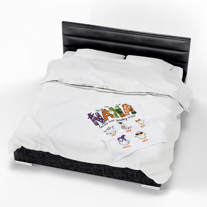 Nana Loves Her Spooky Crew Blanket – Personalized Halloween Gift - PersonalizedFury